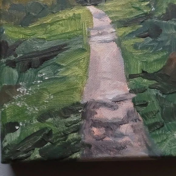 Mountain spring, Original Landscape Painting, 5x7 Mini Art - Picture 5 of 14